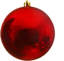 Decoris kunststof kerstbal 14cm kerstrood