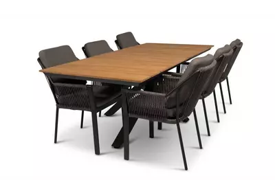 Tierra Outdoor Diningset Orion Teak Liv Charcoal Kopen