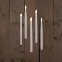 Anna's Collection LED zwevende kaars 3d flame druip 28.5 cm wit 5 stuks