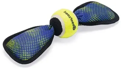 Beeztees hondenspeelgoed tennisbal nylon 30x9.5x6.3cm blauw/geel