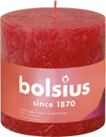Bolsius stompkaars rustiek shine 10x10cm delicate red kopen?