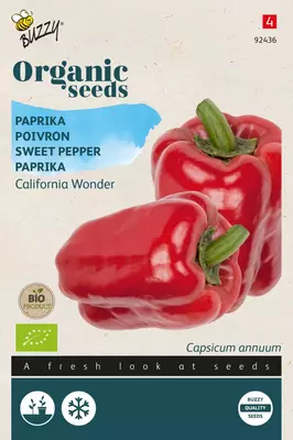 Buzzy zaden organic paprika california wonder (BIO) - afbeelding 1