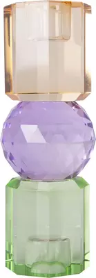 C'est bon kandelaar kristal  6x6x16.5cm mint, violet, light brown - afbeelding 2