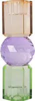 C'est bon kandelaar kristal  6x6x16.5cm mint, violet, light brown - afbeelding 1