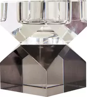 C'est bon kandelaar kristal  6x6x8.5cm clear, smoked grey - afbeelding 2