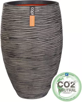 Capi nature elegant deluxe rib nl kunststof bloempot 56x85 cm antraciet - afbeelding 2