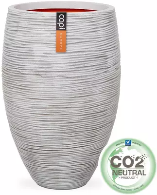 Capi nature elegant deluxe rib nl kunststof bloempot 56x85 cm ivoor - afbeelding 2