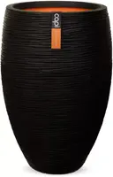 Capi nature elegant deluxe rib nl kunststof vaas 50x72 cm zwart kopen?