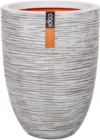 Capi nature elegant laag rib nl kunststof vaas 34x46 cm ivoor kopen?