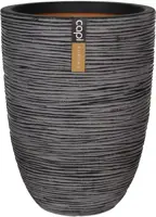 Capi nature elegant laag rib nl kunststof vaas 46x58 cm antraciet kopen?