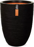 Capi nature elegant laag rib nl kunststof vaas 46x58 cm zwart kopen?