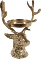 Countryfield kandelaar metaal hert xari 14x20x28cm goud kopen?