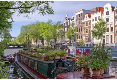 Customize-it tuinschilderij canal amsterdam 130x70cm multi
