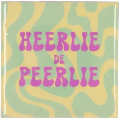 Daan Kromhout Design tegeltje keramiek heerlie de peerlie 10x10cm green