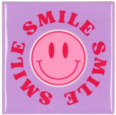 Daan Kromhout Design tegeltje keramiek smile 10x10cm multi