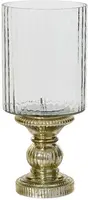 Decoris kandelaar glas deco 15x34cm transparant, goud kopen?