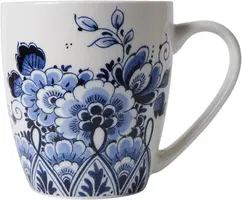 Heinen Delfts Blauw koffiekopje keramiek bloemen 7.5x8.5cm delfts blauw  kopen?