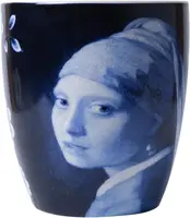 Heinen Delfts Blauw koffiekopje keramiek meisje met de parel 7.5x8.5cm delfts blauw  kopen?