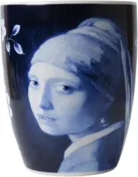 Heinen Delfts Blauw mok keramiek meisje met de parel 8.5x9.5cm delfts blauw  kopen?