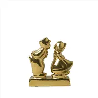 Heinen Delfts Blauw ornament keramiek kissing couple 5x2x5.5cm goud kopen?