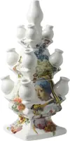 Heinen Delfts Blauw tulpenvaas keramiek vermeer 15.5x15.5x40cm delfts blauw kopen?