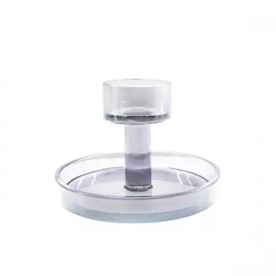 Home Society kandelaar glas moos xl small 11.5x7cm transparant