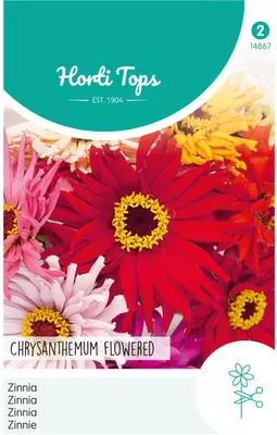 Horti tops zaden zinnia chrysanthbloemig gemengd - afbeelding 1