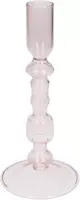 Kaarsenstandaard glas roze 9x9x19,5cm kopen?