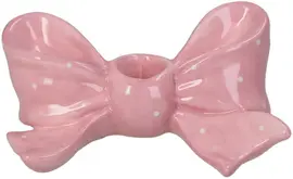 Kersten kandelaar glas strik 16.5x11x7cm roze kopen?