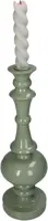 Kersten kandelaar polyresin rond 9x33.5cm groen kopen?