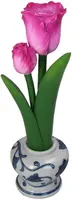Kersten kandelaar polyresin tulp 9.5x9x27cm paars kopen?