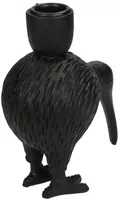 Kersten kandelaar polyresin vogel kiwi 12.5x7x14.5cm zwart - afbeelding 2