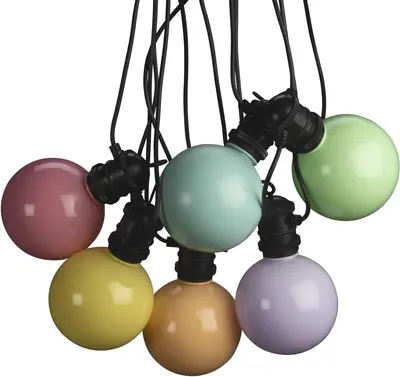 Konstsmide Snoer 10 LED globe verlichting 5 meter pastel wit - afbeelding 2