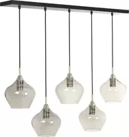 Light & Living hanglamp glas rakel vijf-lichts smoke brons 104x20x120cm zwart - afbeelding 4