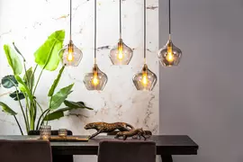 Light & Living hanglamp glas rakel vijf-lichts smoke brons 104x20x120cm zwart - afbeelding 10