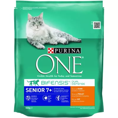 PURINA ONE® Senior 7+ Rijk aan Kip kattenvoer 800g