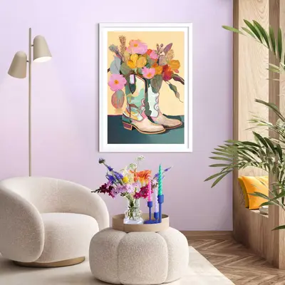 Reinders schilderij hout flower boots 50x70cm colourful - afbeelding 2