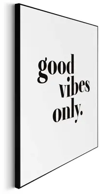 Reinders schilderij hout good vibes only 50x50cm black & white - afbeelding 5