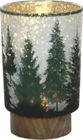 Tafellamp glas kerstboom 10x15cm groen, wit kopen?