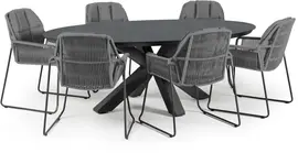 Tierra Outdoor diningset oblong graphite trespa rivera charcoal kopen?