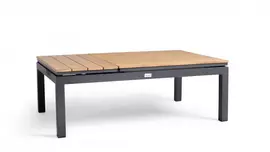 Tierra Outdoor lounge tuintafel flip-up teak 120x80x43cm charcoal - afbeelding 3