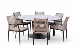 Trestino diningset fayet 158 latour antraciet, beige kopen?
