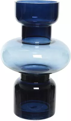 Vaas glas 19x19x29 cm blauw