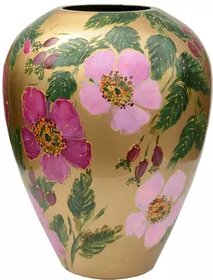 Vase The World vaas glas kander rosehip 33.5x43cm gold - afbeelding 1
