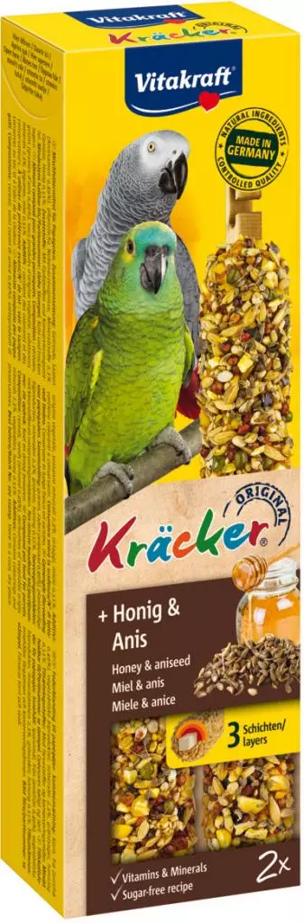 Vitakraft honing/anijs-kräcker papegaai, 2in1. (8)