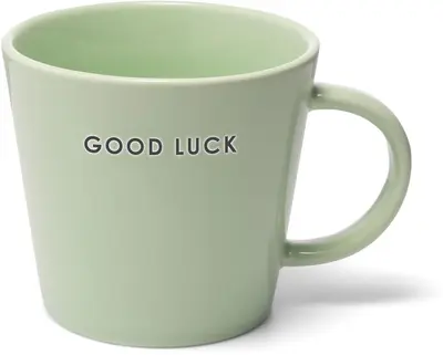 Vondels cappuccinokop keramiek good luck 9x9.5cm light green  - afbeelding 1