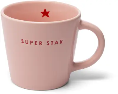 Vondels cappuccinokop keramiek super star 9x9.5cm pink  - afbeelding 1