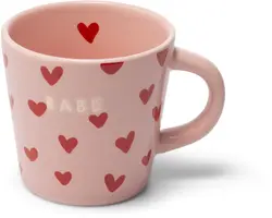 Vondels espressokop keramiek babe hearts 5.5x7.5cm pink  - afbeelding 1