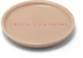 Vondels petit four bordje keramiek hello sunshine 8.5x1cm beige  - afbeelding 1