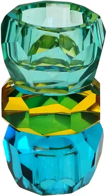 Werner Voss kandelaar glas crystal 6x10.5cm multi